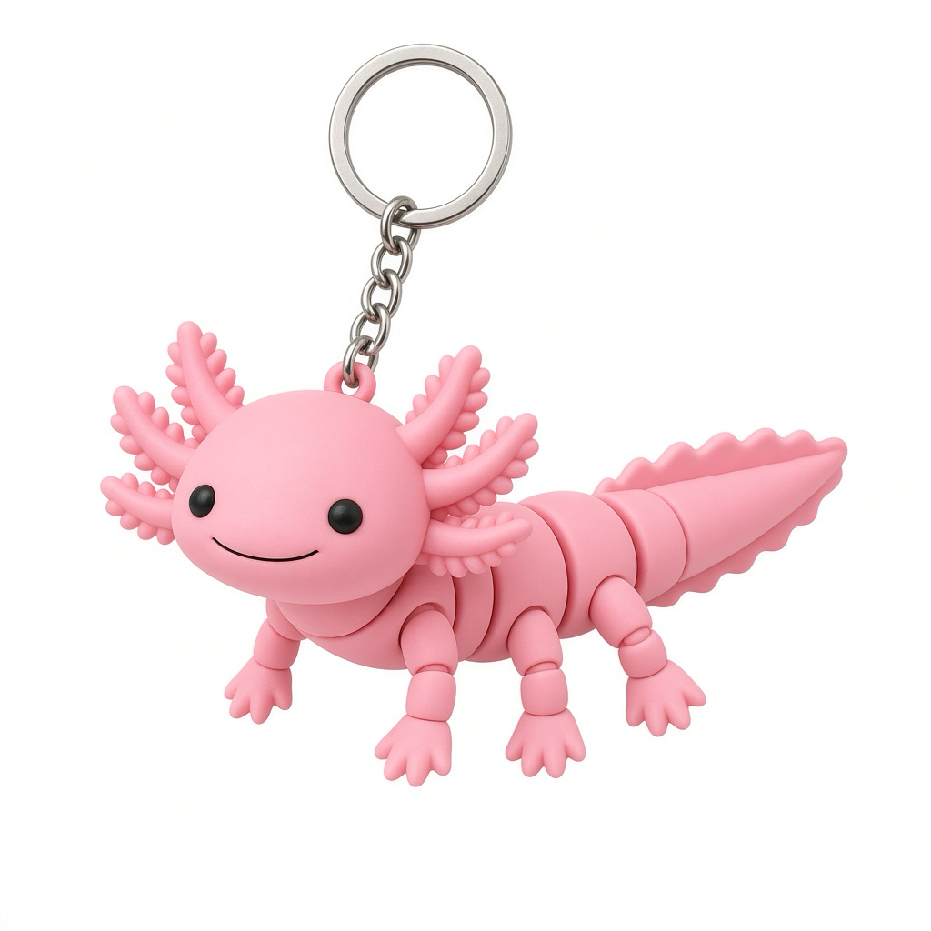 Flexi Axolotl Keychain